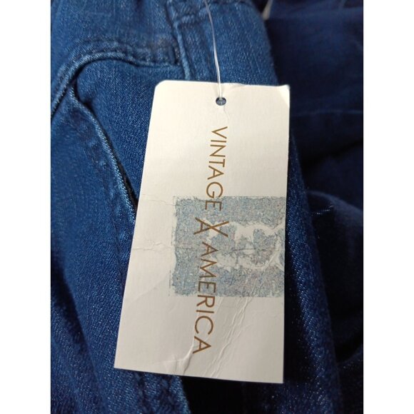Vintage America Jeans Women's 6 Blue Taper Leg High Rise Paperbag Waist NWT - Picture 8 of 9
